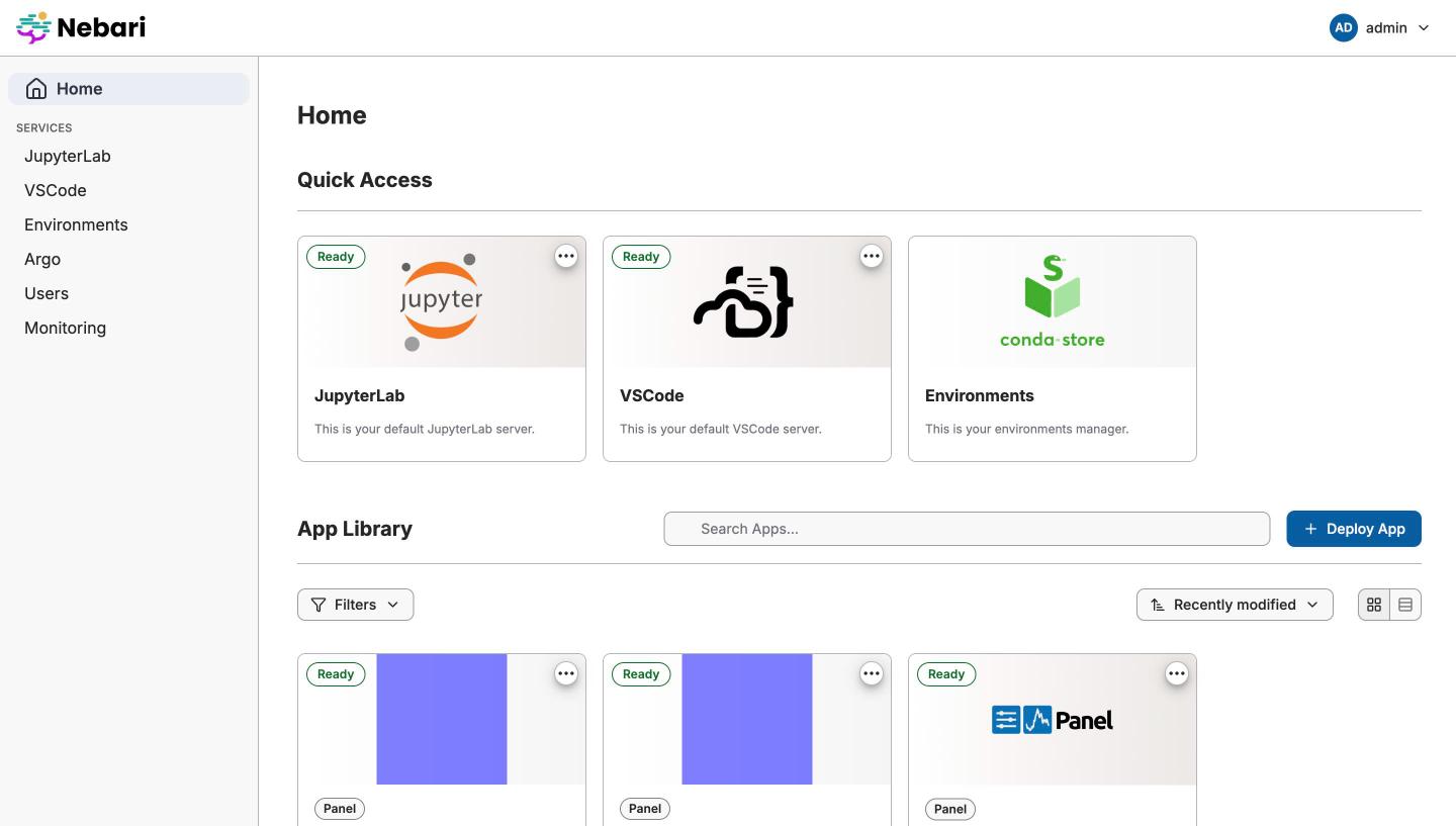 Home page with custom branding in light mode