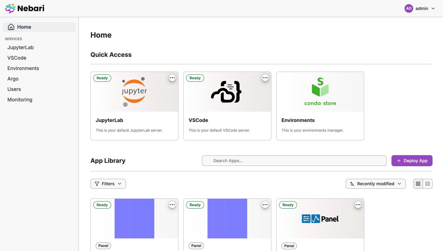 JHub Apps Homepage